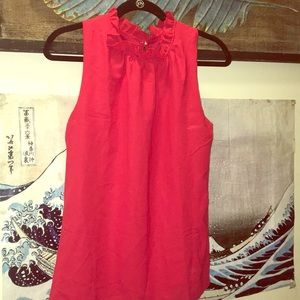 Red  & Black Tank Blouse